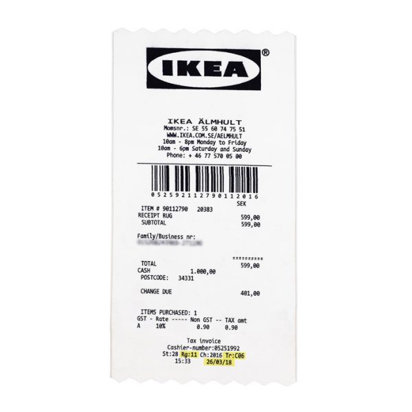 Ikea X Virgil Abloh Receipt Vloerkleed Op Op